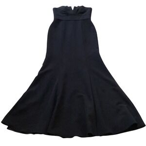 Aidan Mattox Dark Blue Fit & Flare Strapless Maxi Gown Prom Wedding Formal Sz 6